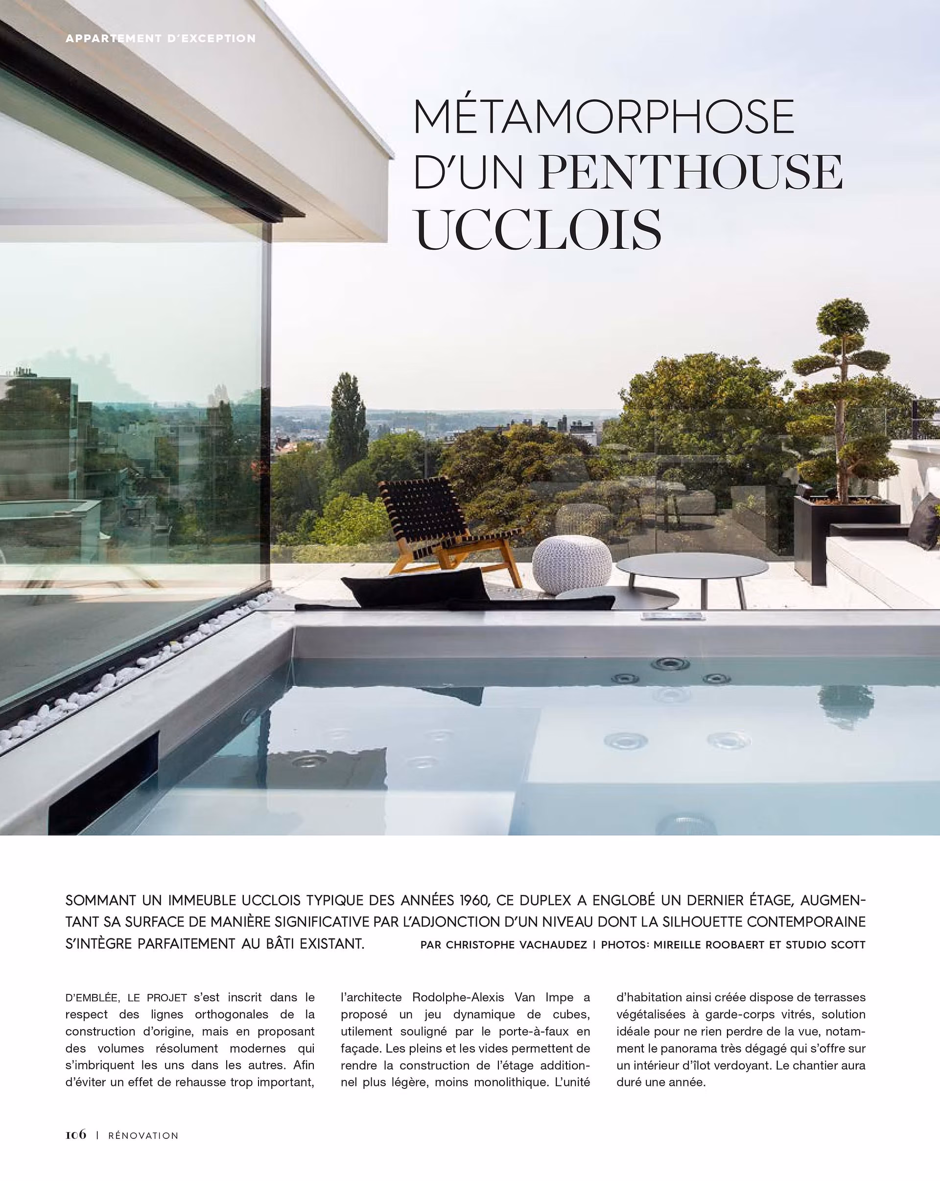 Opening page of the L’Eventail feature on the BOET Penthouse in Uccle