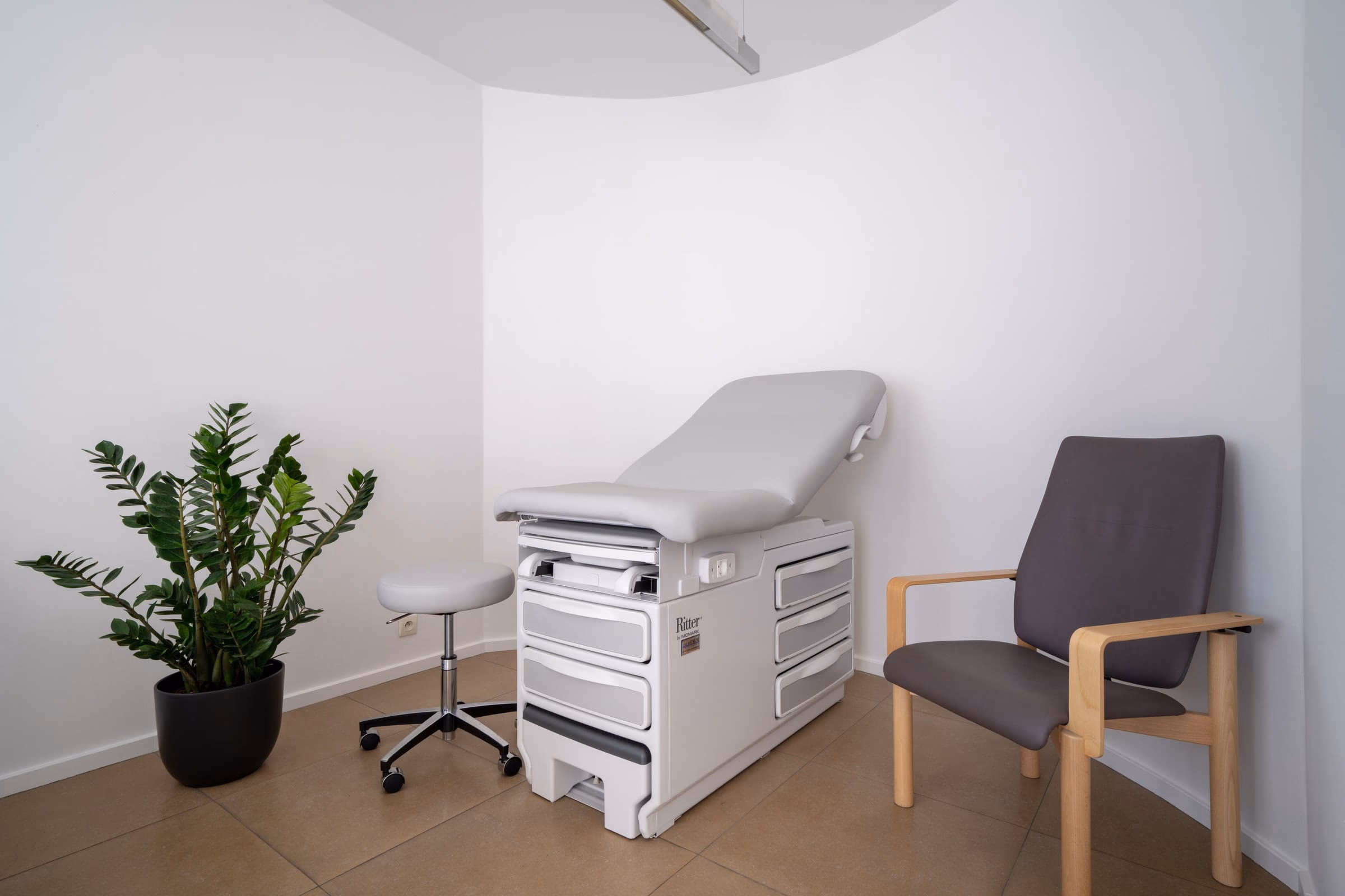 A consultation room with a table