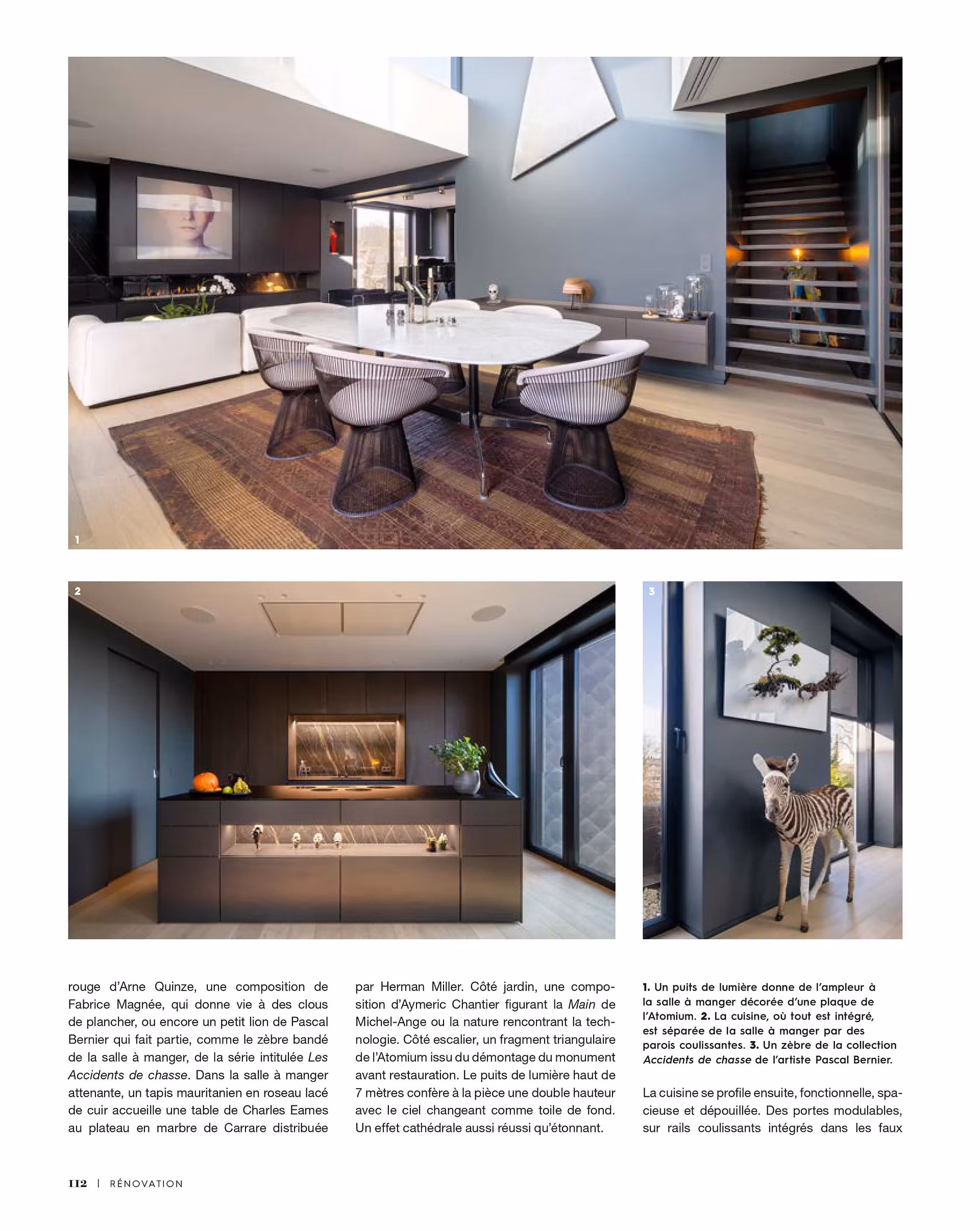 Page 5 of the L’Eventail feature on the BOET Penthouse, with photographs of its interiors