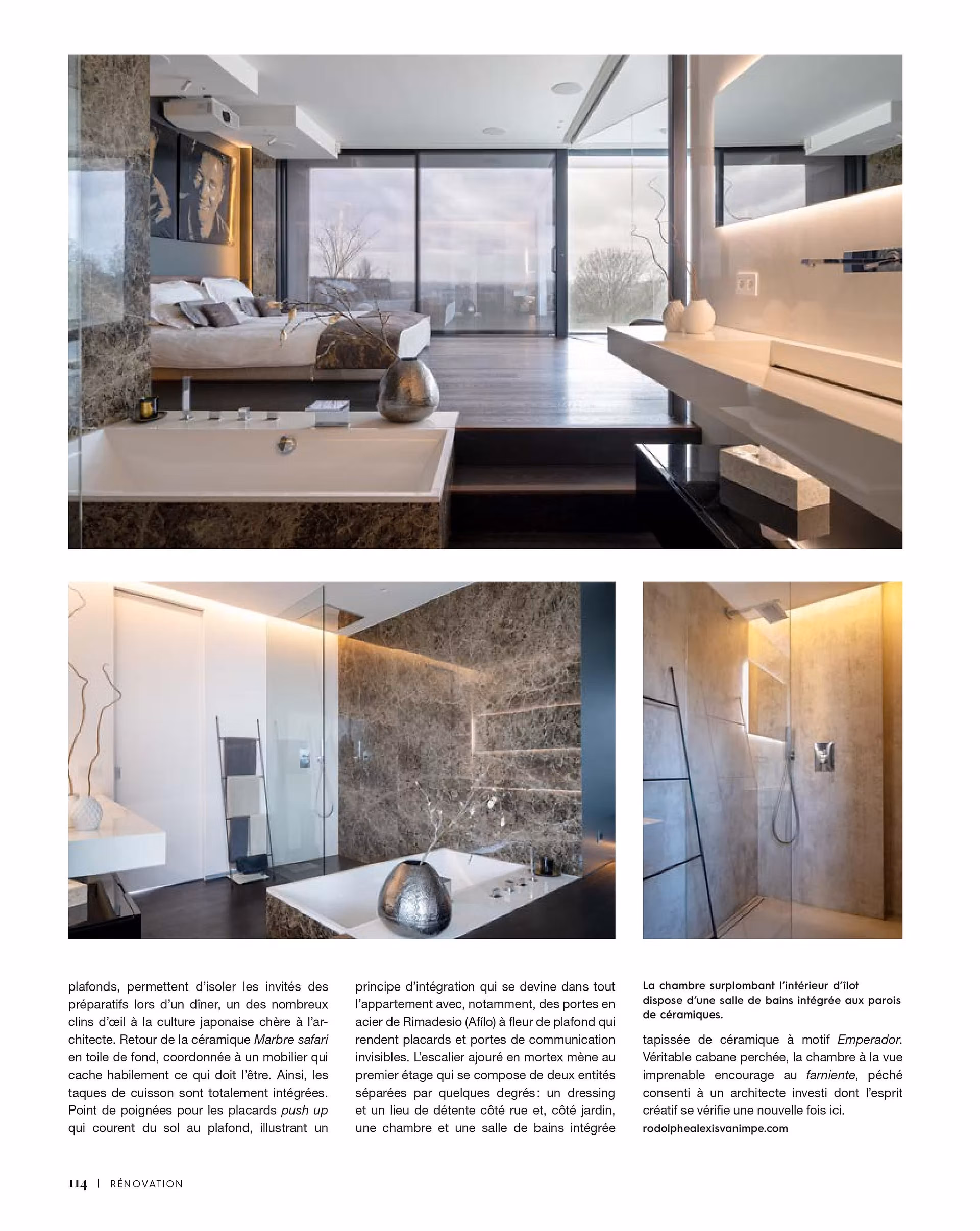 Page 6 of the L’Eventail feature on the BOET Penthouse, with photographs of its interiors