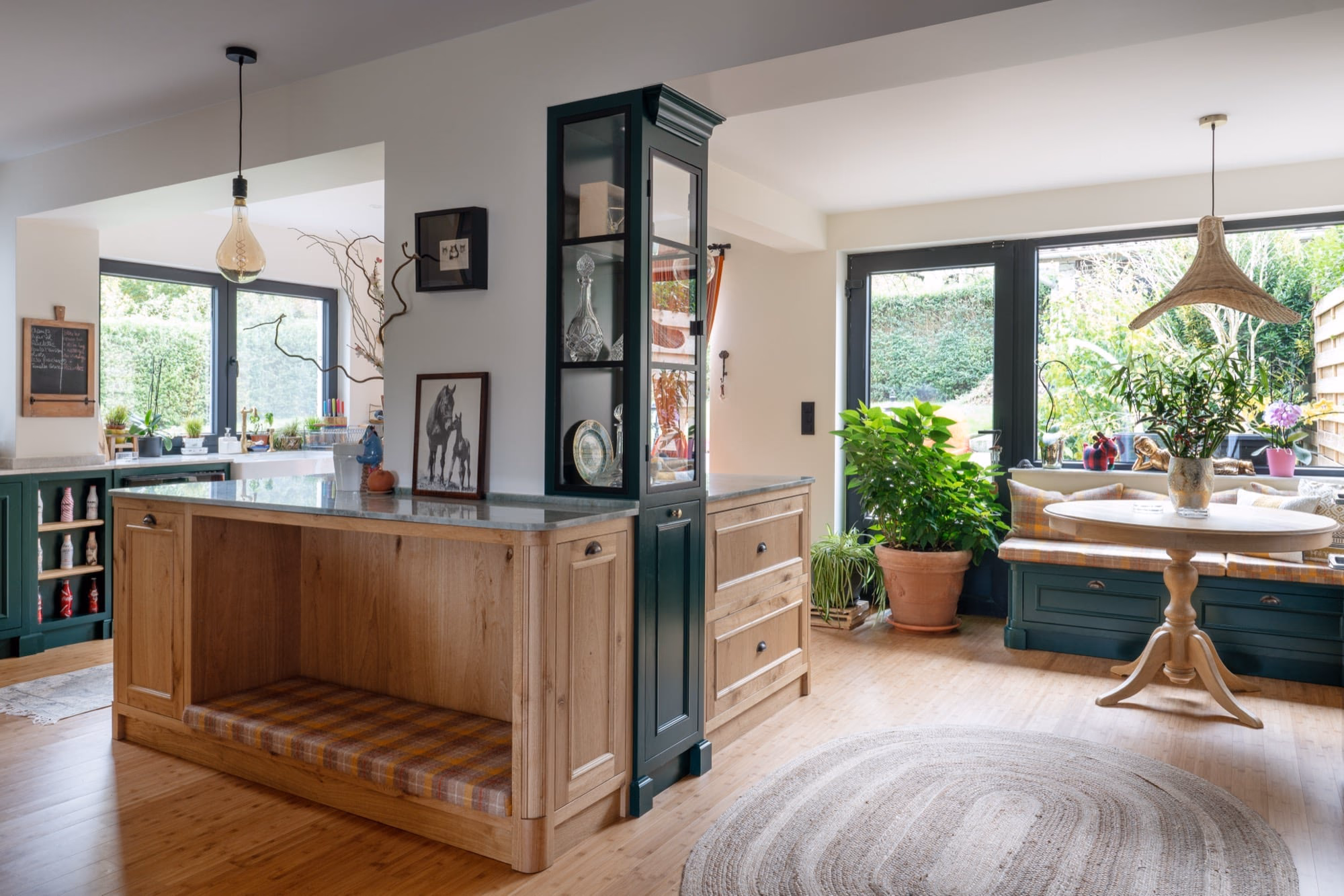 A picture of a horse above a cabinet