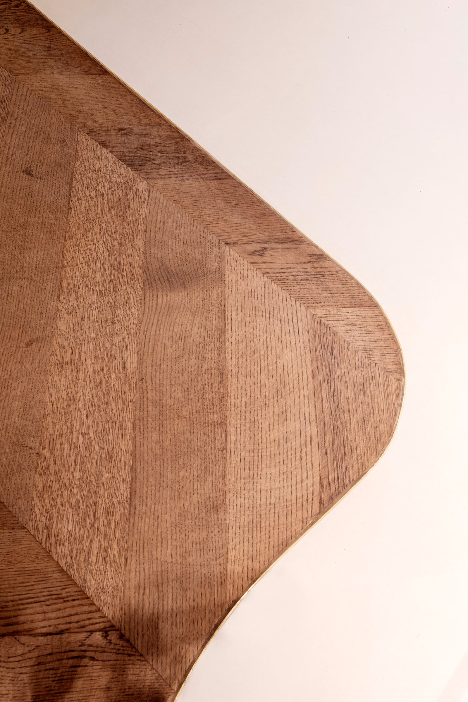 Detail of wood laid in a chevron pattern