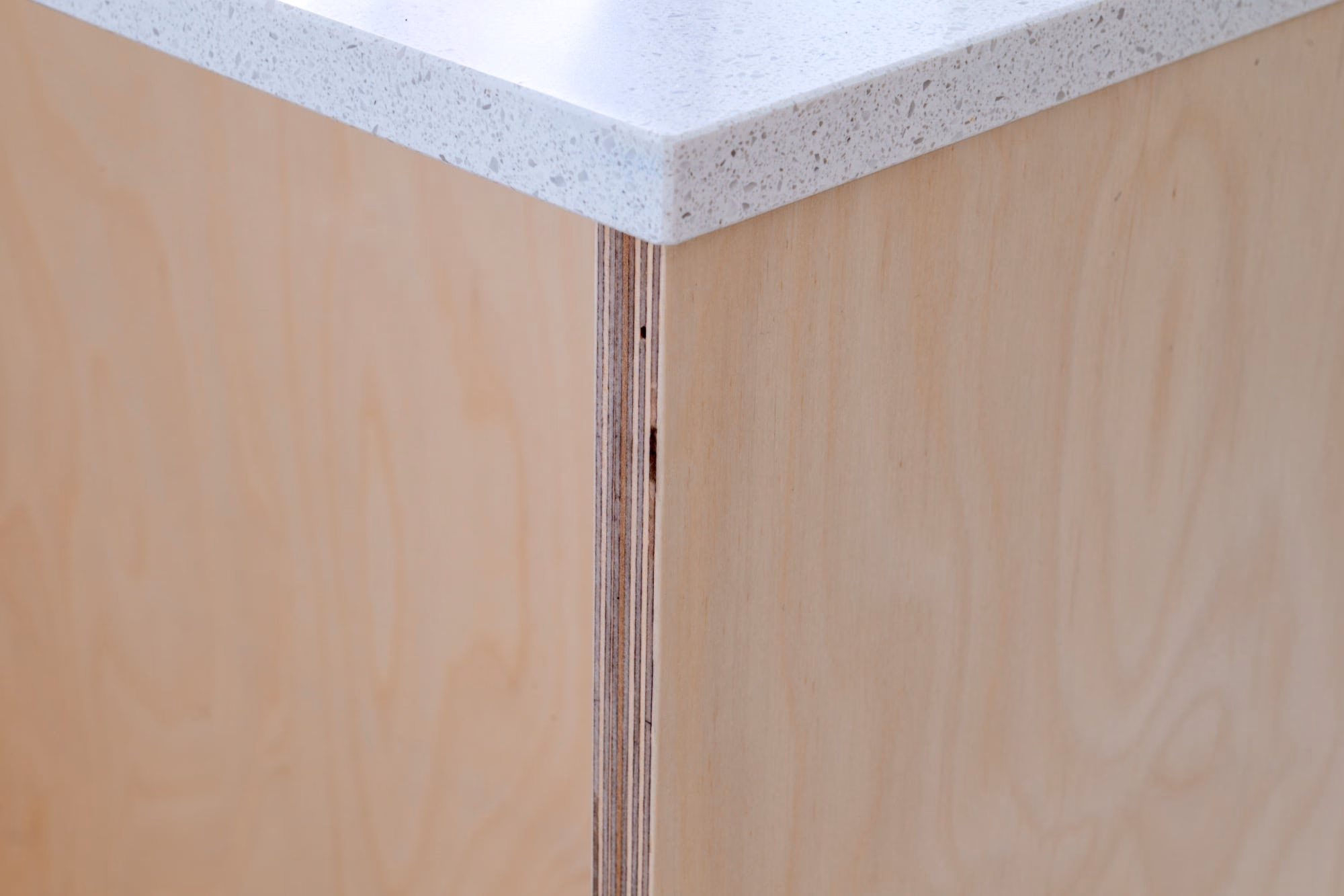 Wood meeting a white worktop