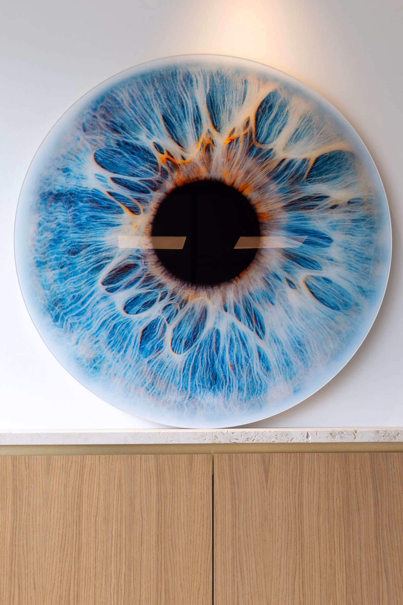 Detail of a painted blue eye
