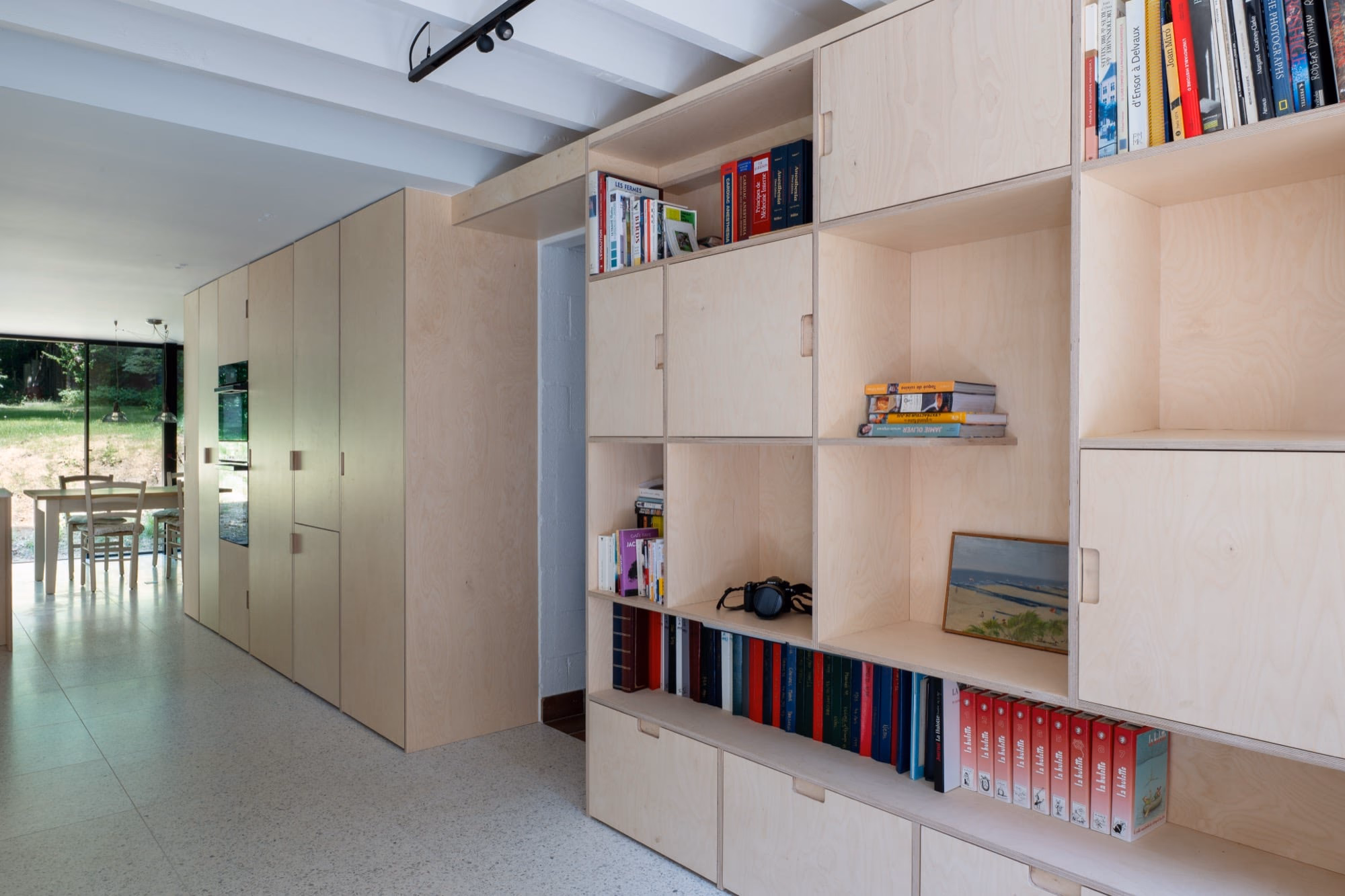 A stack of books on a shelf